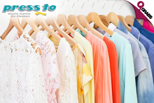 For QR50 Get Clean & Dry Clothes, Leather Garments, Carpets, Jackets, Shoes & more with Laundry Services at Pressto! (QR100 Value)